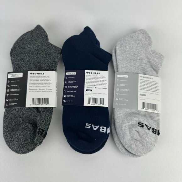 Bombas Socks 3 Pack Navy Blue, Charcoal Gray, Light Grey - Picture 2 of 6